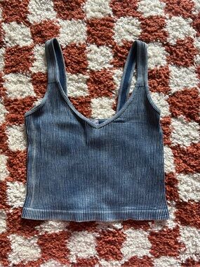 New Mix Ribbed Tank Top - Blue